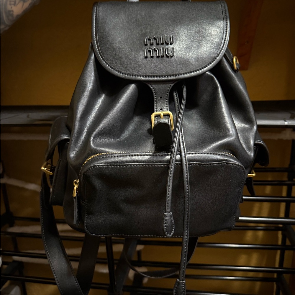 Miu Miu Black Leather Backpack